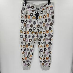 Jaclyn intimates Halloween pajama pants joggers large donuts nightmare jack skel